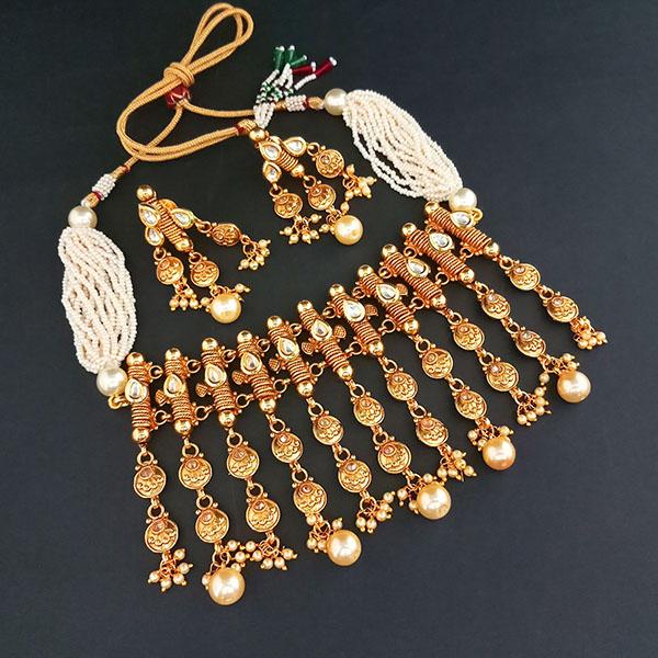 Ganpati Arts Kundan Stone Copper Choker Necklace Set - FBC0028A
