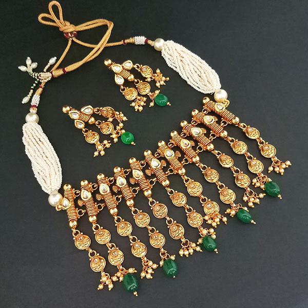 Ganpati Arts Kundan Stone Copper Choker Necklace Set - FBC0028C