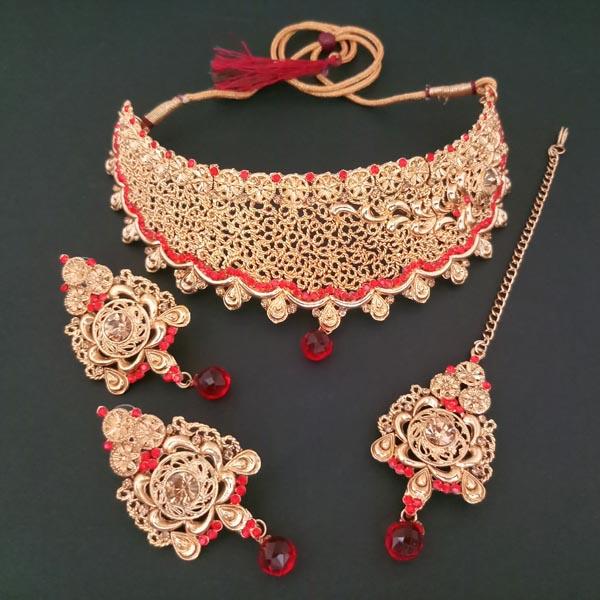 Kriaa Copper Necklace Set With Maang Tikka - FBD0006A