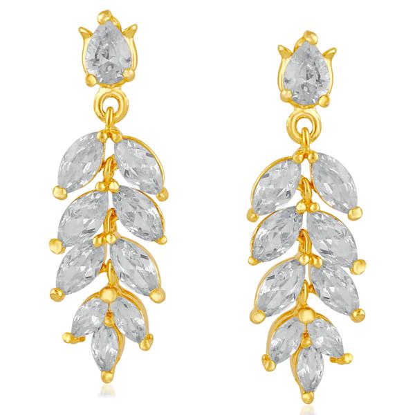 Suhagan Gold Plated AD Stone Dangler Earrings - FBE0013