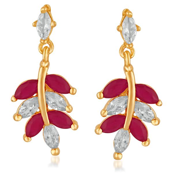 Suhagan Gold Plated AD Stone Dangler Earrings - FBE0014
