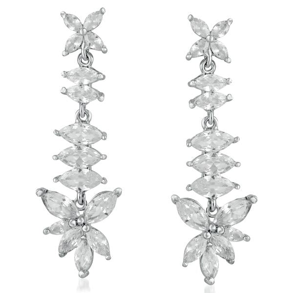 Suhagan Silver Plated AD Stone Dangler Earrings - FBE0017