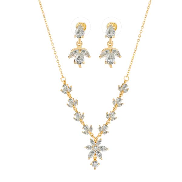 Suhagan Gold Plated AD Stone Necklace Set - FBE0026A