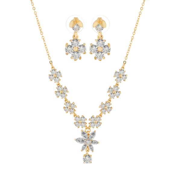 Suhagan Gold Plated AD Stone Necklace Set - FBE0027A
