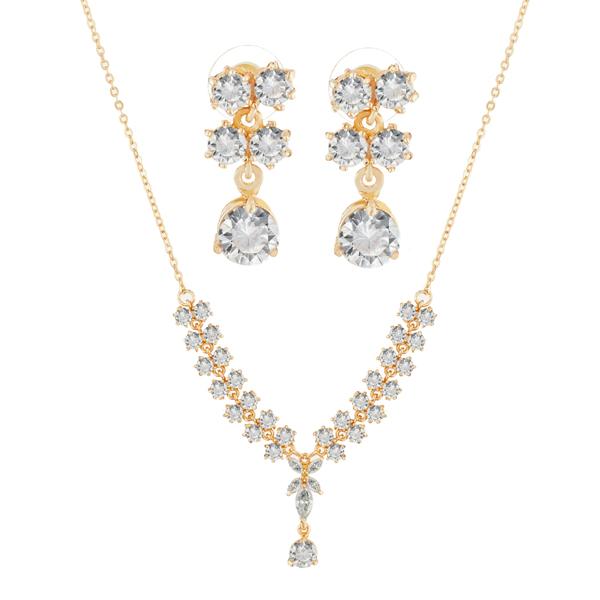 Suhagan Gold Plated AD Stone Necklace Set - FBE0028A
