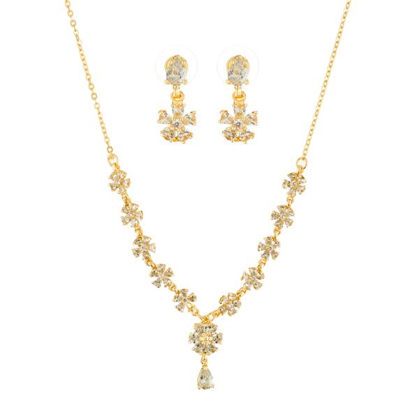 Suhagan Gold Plated AD Stone Necklace Set - FBE0029