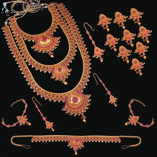 Shubham Pota Stone Copper Bridal Jewellery Set - FBK0003
