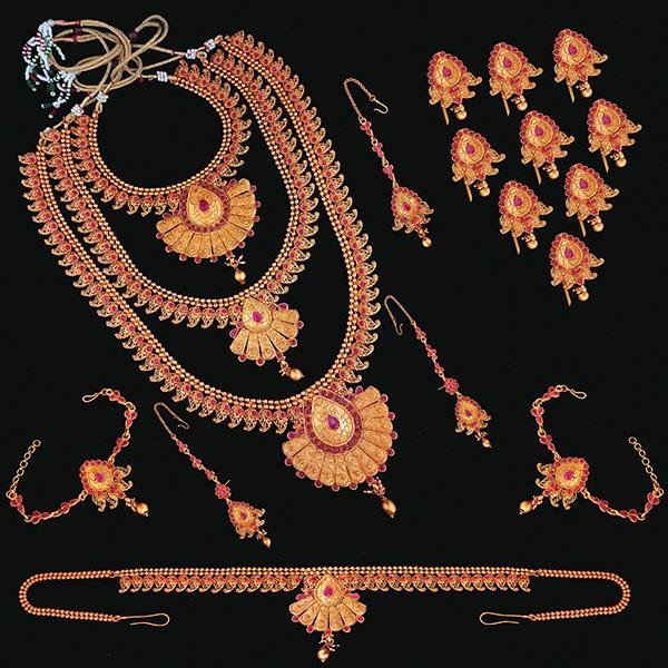 Shubham Pota Stone Copper Bridal Jewellery Set - FBK0005