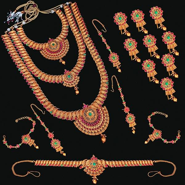 Shubham Pota Stone Copper Bridal Jewellery Set - FBK0007