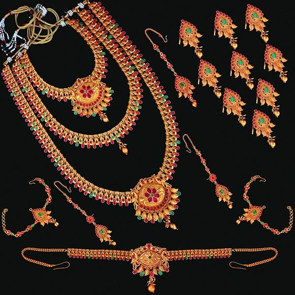 Shubham Pota Stone Copper Bridal Jewellery Set - FBK0008