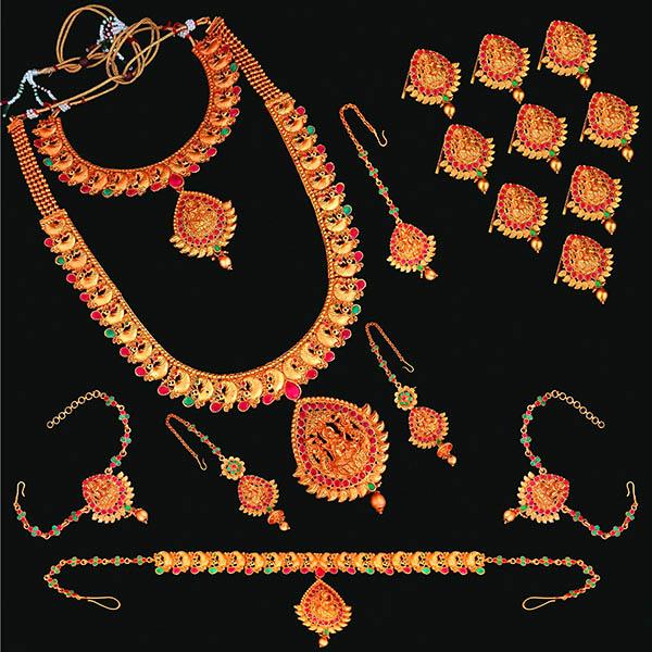 Shubham Pota Stone Copper Bridal Jewellery Set - FBK0009