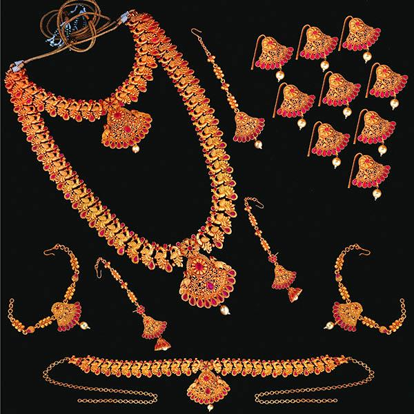 Shubham Pota Stone Copper Bridal Jewellery Set - FBK0010