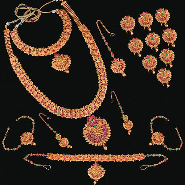 Shubham Pota Stone Copper Bridal Jewellery Set - FBK0013