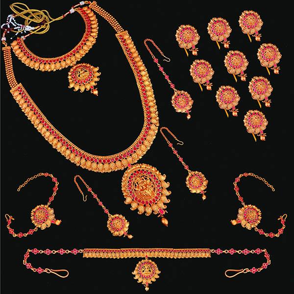 Shubham Pota Stone Copper Bridal Jewellery Set - FBK0014