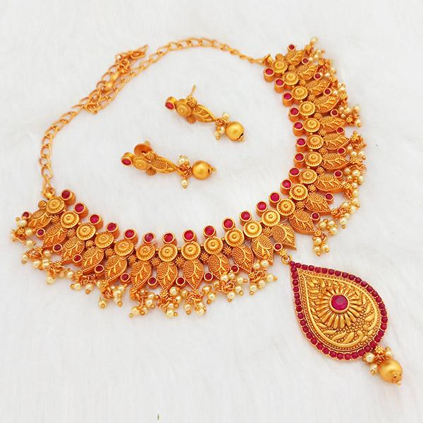 Shubham Pota Stone Copper Necklace Set - FBK0025