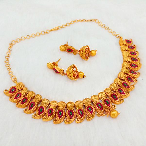 Shubham Pota Stone Copper Necklace Set - FBK0026