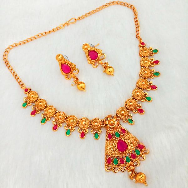 Shubham Pota Stone Copper Necklace Set - FBK0033