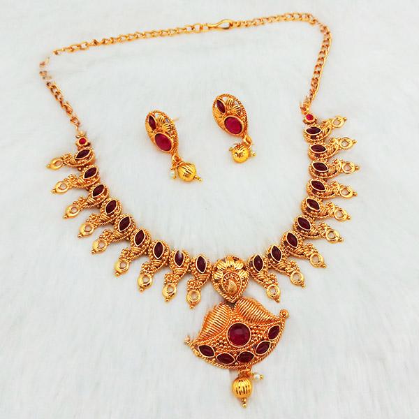 Shubham Pota Stone Copper Necklace Set - FBK0036