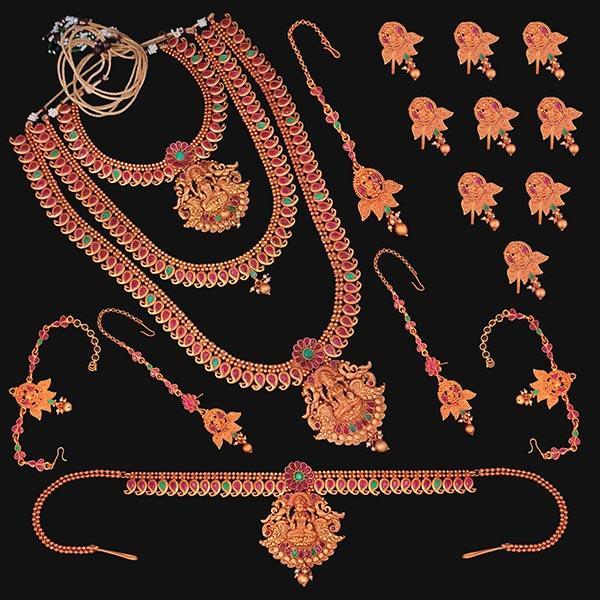 Shubham Pota Stone Copper Bridal Jewellery Set - FBK0061
