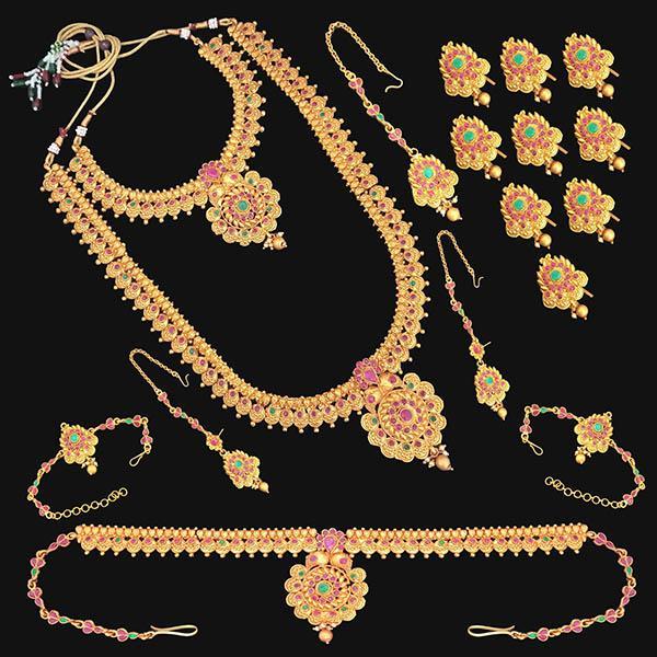 Shubham Pota Stone Copper Bridal Jewellery Set - FBK0079B