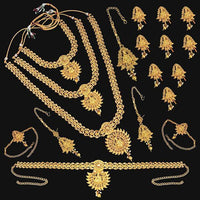 Shubham Brown Stone Copper Bridal Jewellery Set - FBK0098A