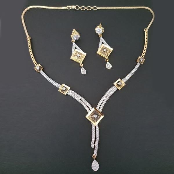 Pralhad American Diamond Brass Necklace Set - FBP0012