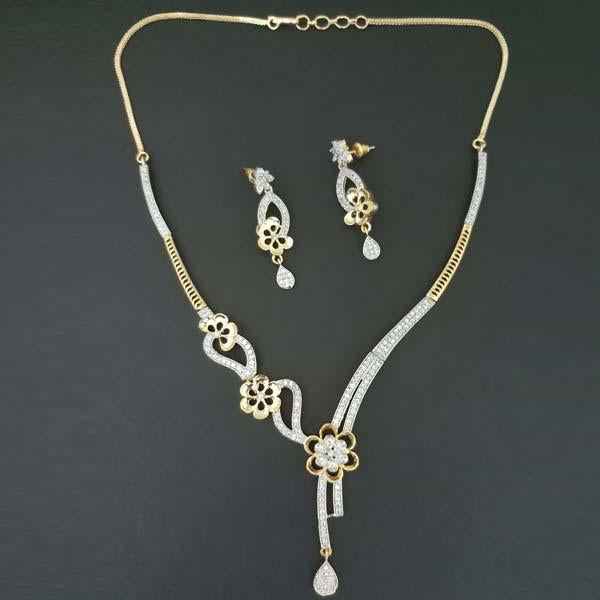 Pralhad American Diamond Brass Necklace Set - FBP0013