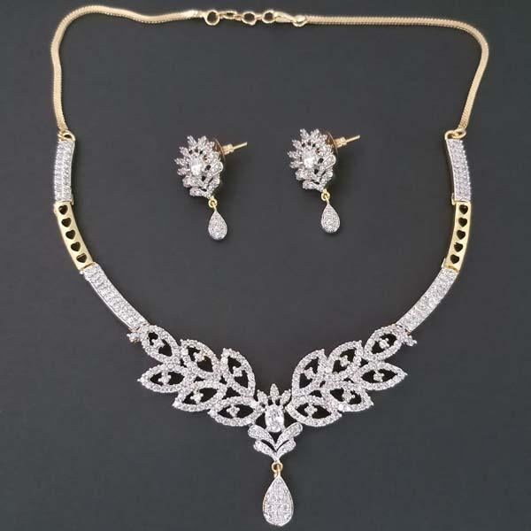 Pralhad American Diamond Brass Necklace Set - FBP0022A