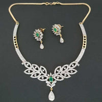 Pralhad American Diamond Brass Necklace Set - FBP0022C