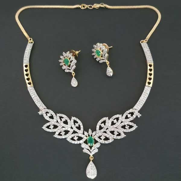 Pralhad American Diamond Brass Necklace Set - FBP0022C