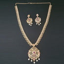 Pralhad American Diamond & Ruby Stone Brass Necklace Set - FBP0028A