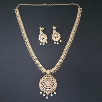 Pralhad American Diamond & Ruby Stone Brass Necklace Set - FBP0028C