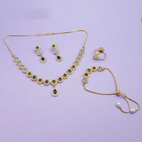 Pralhad AD Stone Necklace Set With Ring & Bracelet - FBP0040B