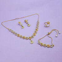 Pralhad AD Stone Necklace Set With Ring & Bracelet - FBP0040F