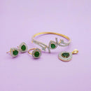 Pralhad AD Stone Earrings, Kada, Pendant And Ring - FBP0043A