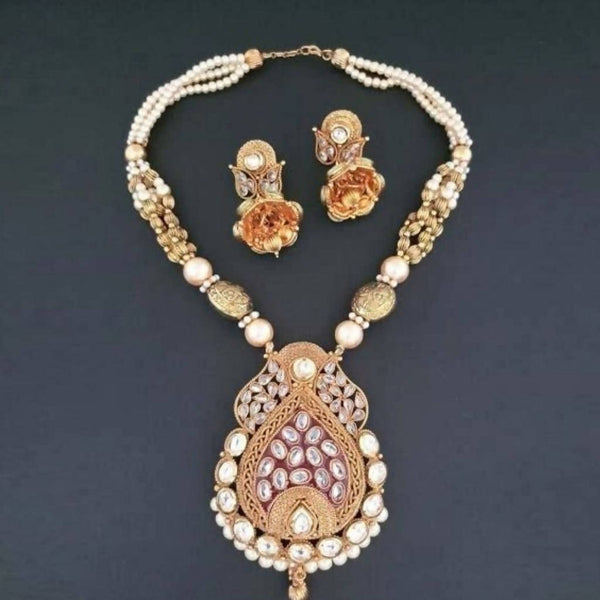 Bhavi AD Stone Copper Necklace Set