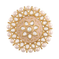 Etnico Gold-Plated Brass Meena Work Finger Ring (Women) - FL166Pe