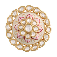 Etnico Gold-Plated Brass Meena Work Finger Ring (Women) - FL167W