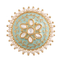 Etnico Gold-Plated Brass Meena Work Finger Ring (Women) - FL170Min