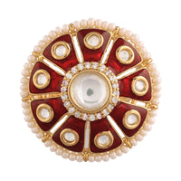 Etnico Gold-Plated Meena Work Finger Ring (Women) - FL172R