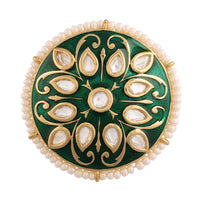 Etnico Gold-Plated Meena Work Finger Ring (Women) - FL173G