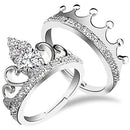 Etnico Platinum-Plated Couple Ring (Men And Women) (Pack of 2) - FL186S