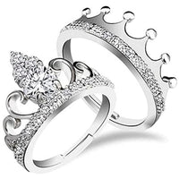 Etnico Platinum-Plated Couple Ring (Men And Women) (Pack of 2) - FL186S