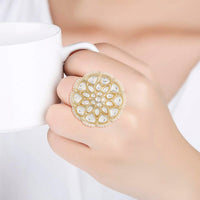 Etnico Gold-Plated Brass Adjustable Ring (Women)