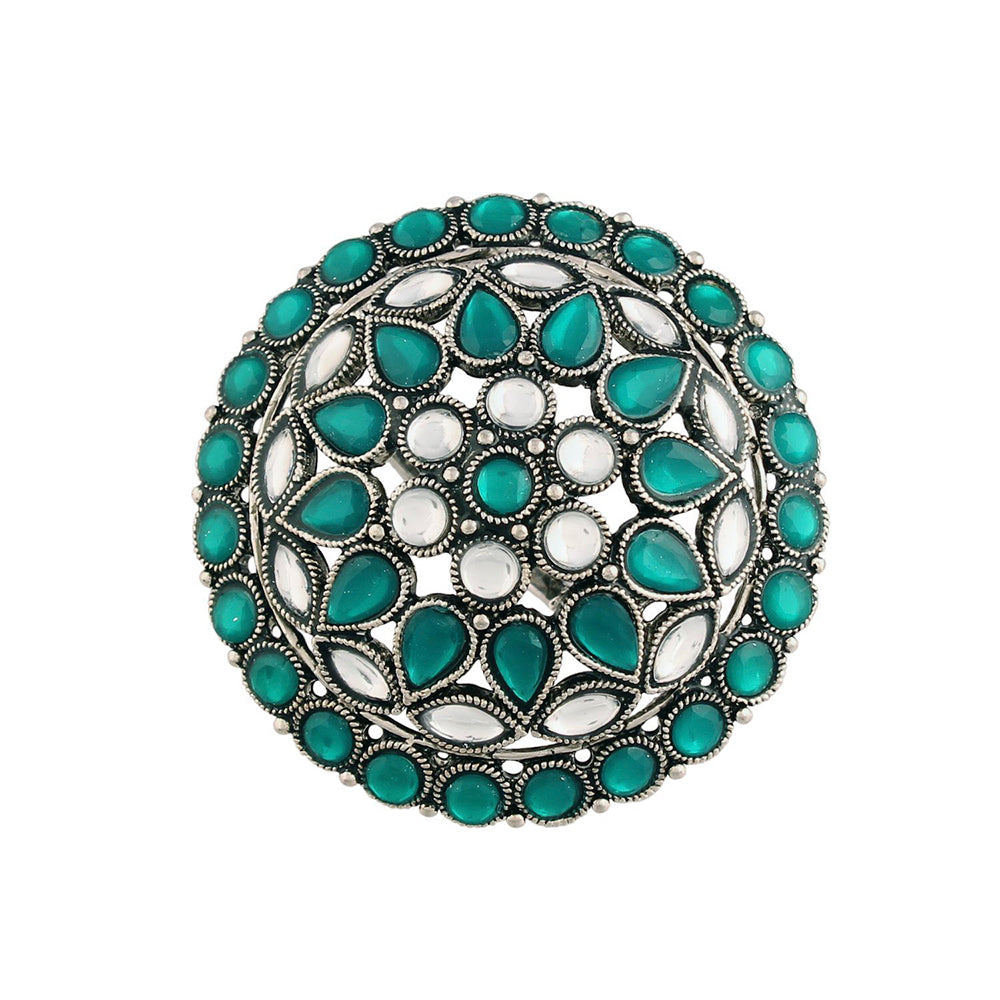 Etnico Silver-Plated Brass Adjustable Ring (Women)