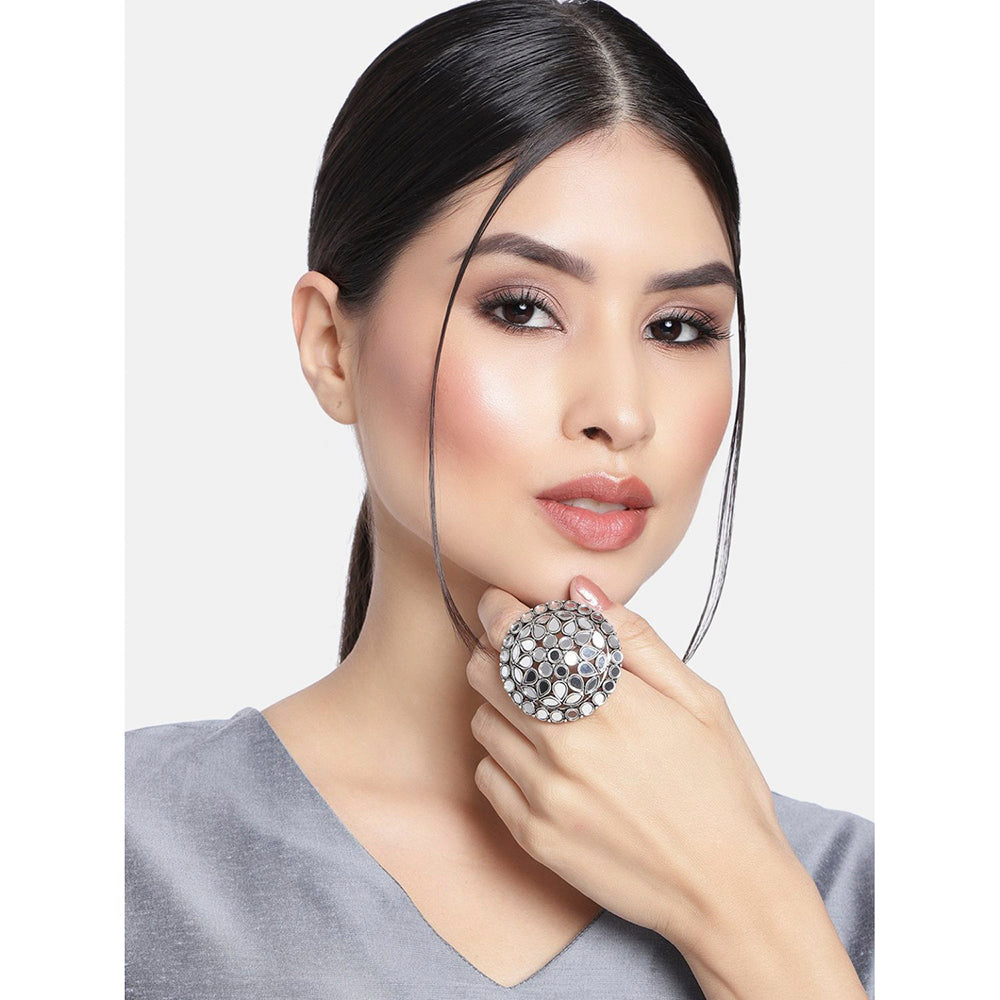 Etnico Silver-Plated Brass Adjustable Ring (Women)