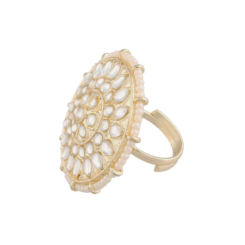 Etnico Gold-Plated Brass Adjustable Ring (Women)