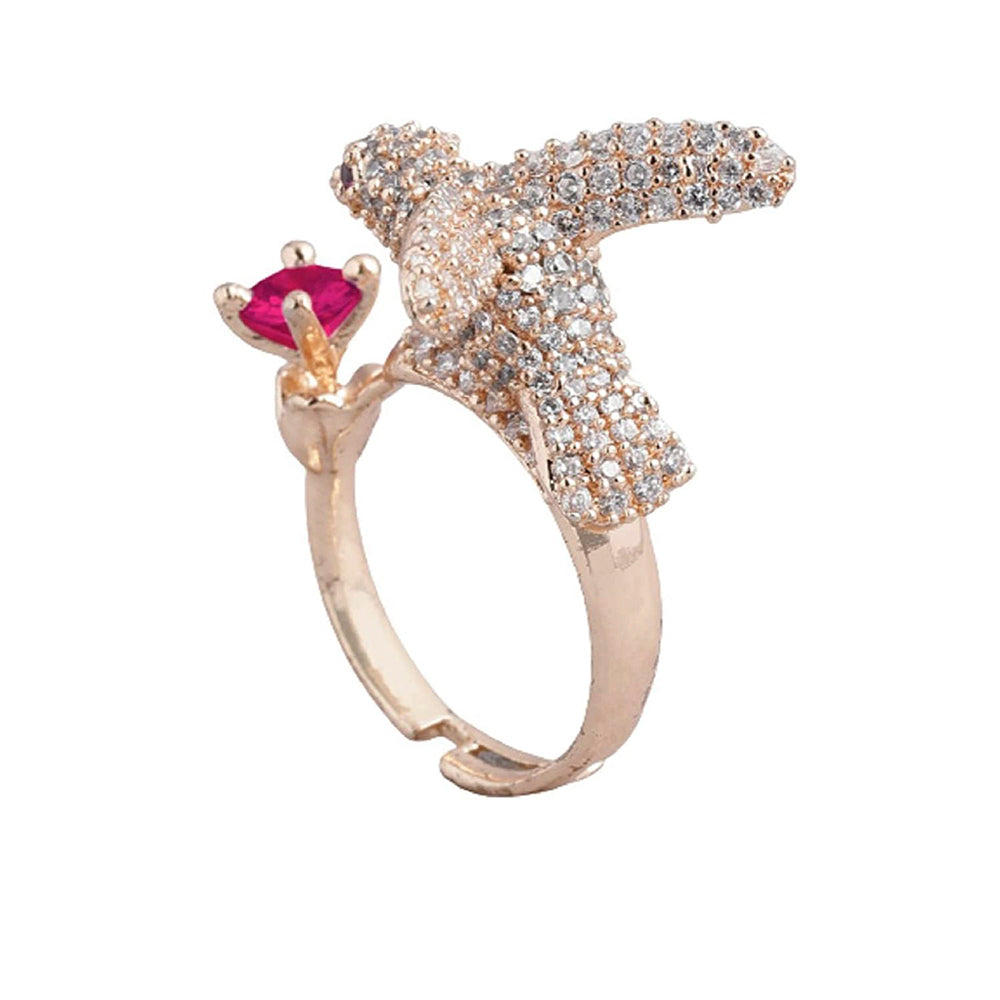 Etnico Rose Gold-Plated Adjustable Ring (Women)
