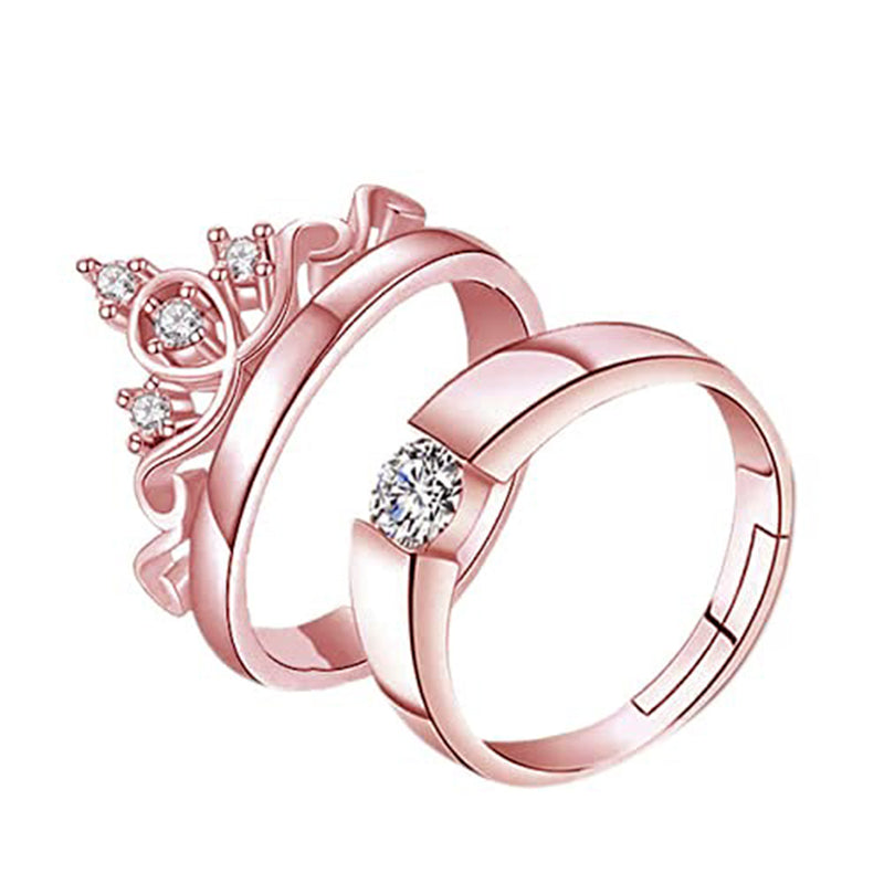 Buy Rose Gold Embraced Couple Rings - Silberry