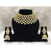 Tarangavi White Kundan Gold Plated Choker Necklace Set - FNV-2022